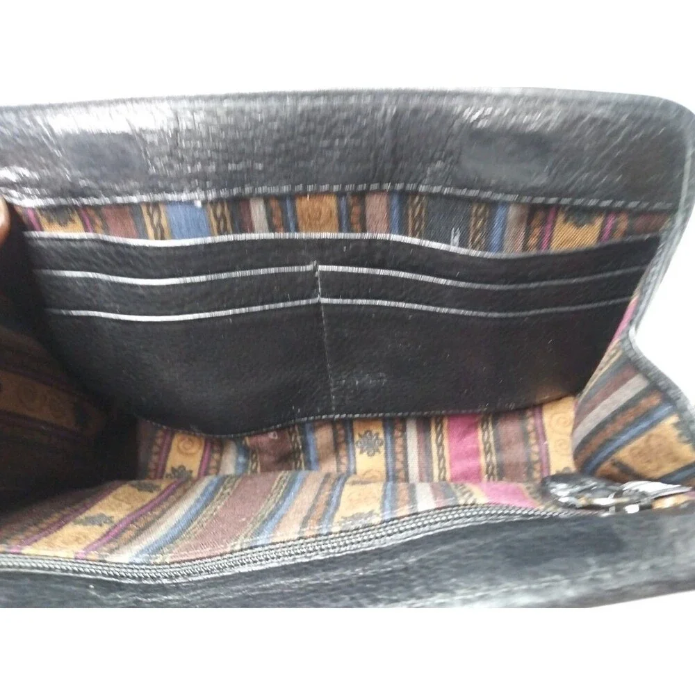 Brighton Clutch Purse Small Shoulder Bag Mini Leather Suede Black